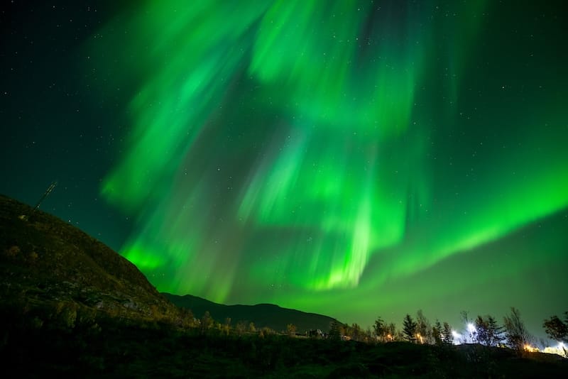 Northern lights in Tromsø in autumn