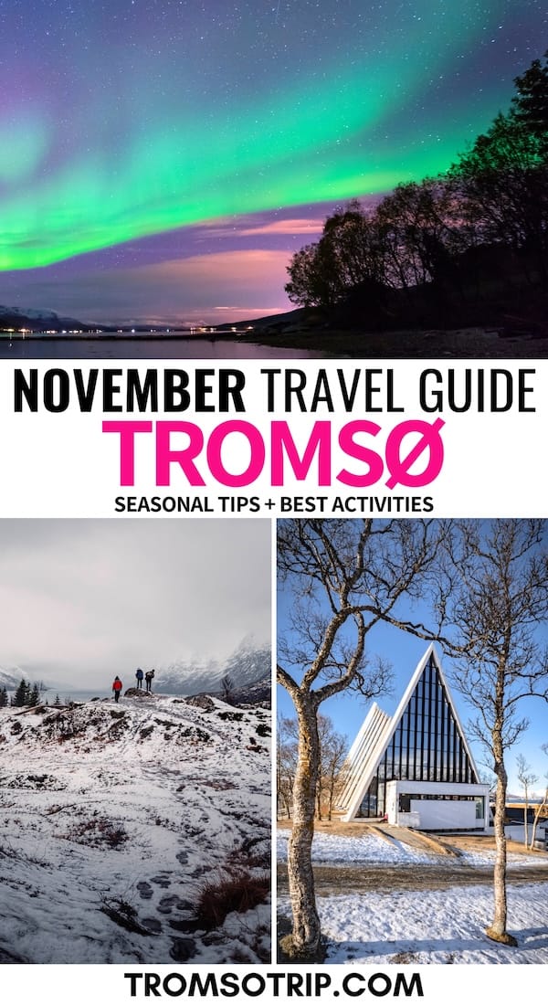 Are you looking to visit Tromsø in November? This guide contains the best things to do, what to expect, and some seasonal tips for early winter. Learn more! November in Tromso | What to do in Tromso in November | November trip to Tromso | Visiting Tromso in November | Things to do in Tromso in November | Tromso itinerary | Tromso travel guide | Tromso itinerary | Tromso museums | Tromso tours 