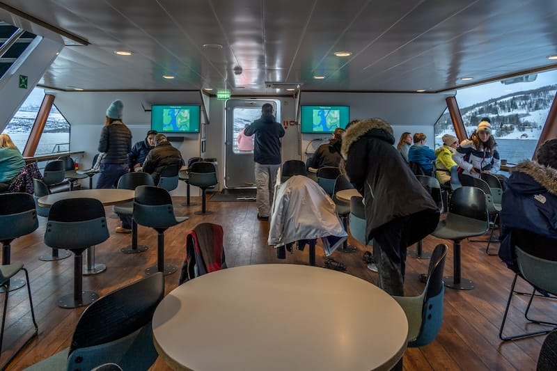 Inside the Brim Explorer boat.