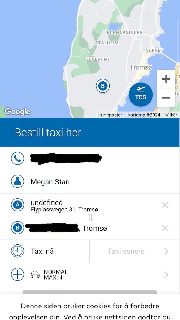 Screen in Taxifix App