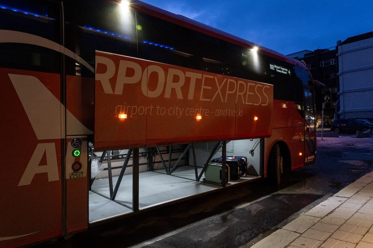 Luggage space on the Airport Bus