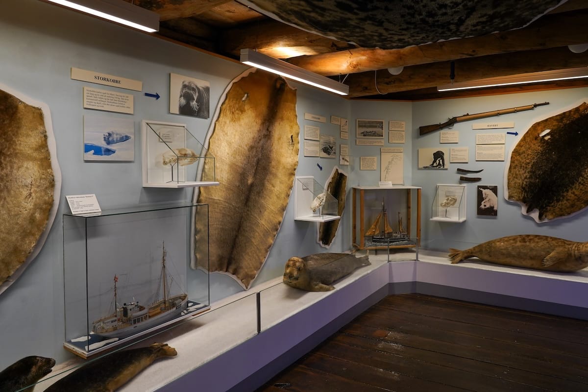 Tromsø's Polar Museum - this is a photo of the inside with seal skins hanging up