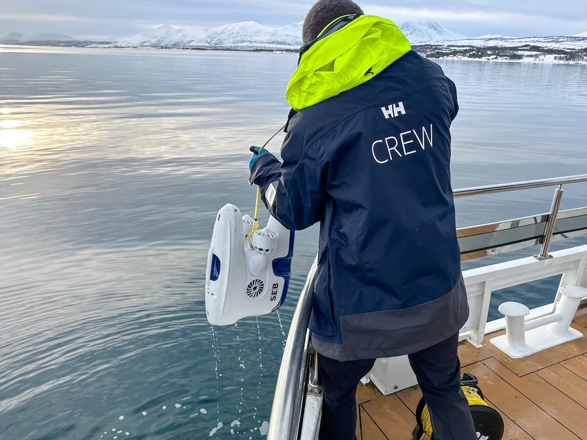 Underwater drone on the Brim Explorer
