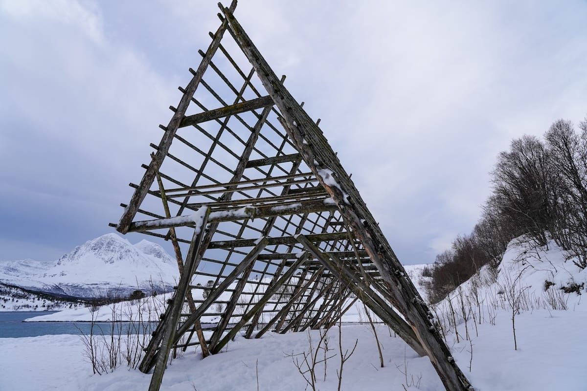 Fish racks on this Tromsø fjord tour