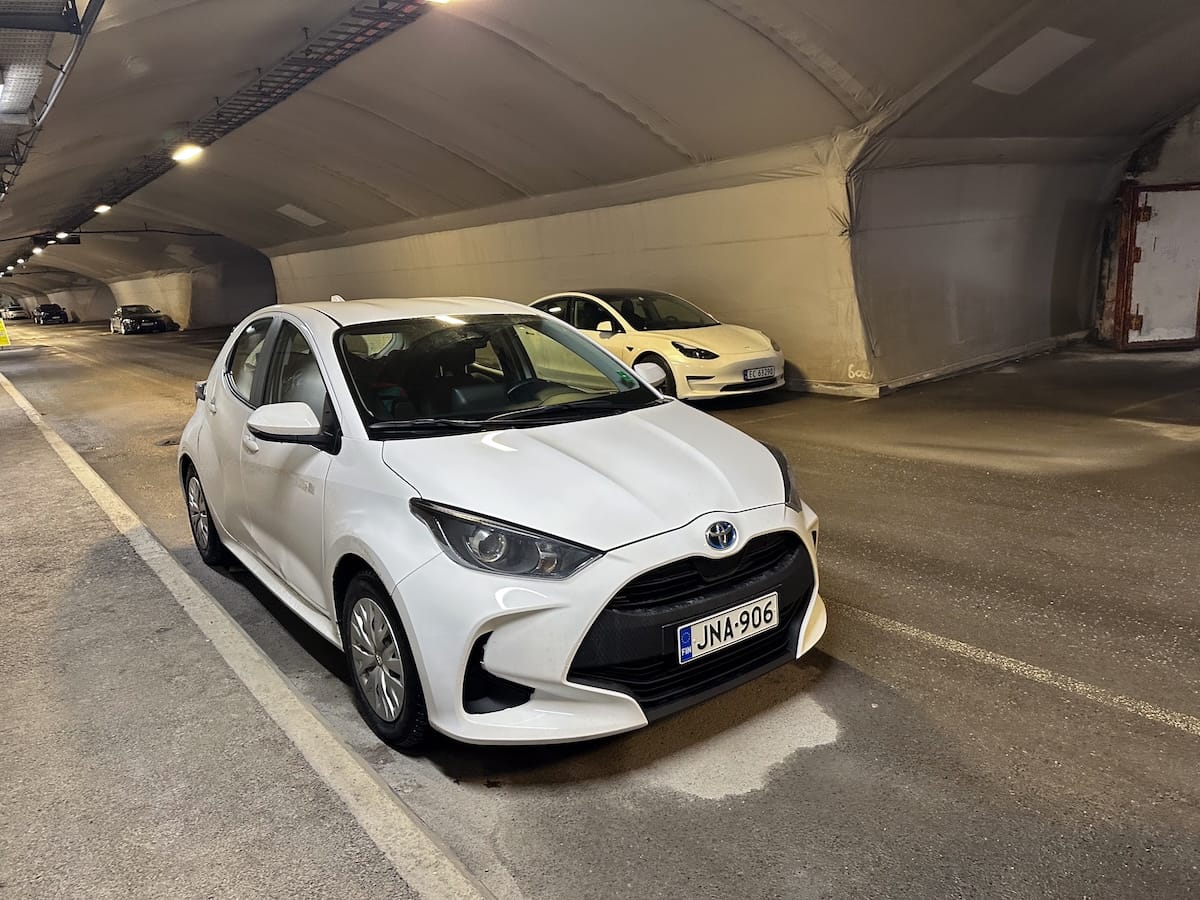 One of my past rental cars in a Tromsø parking garage