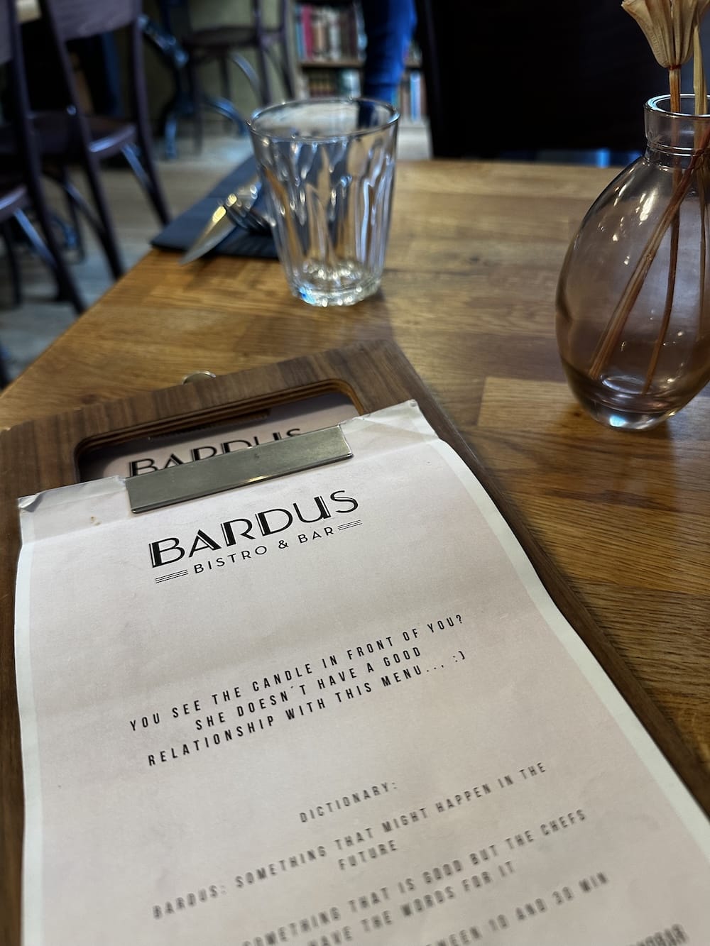 Menu at Bardus Bistro