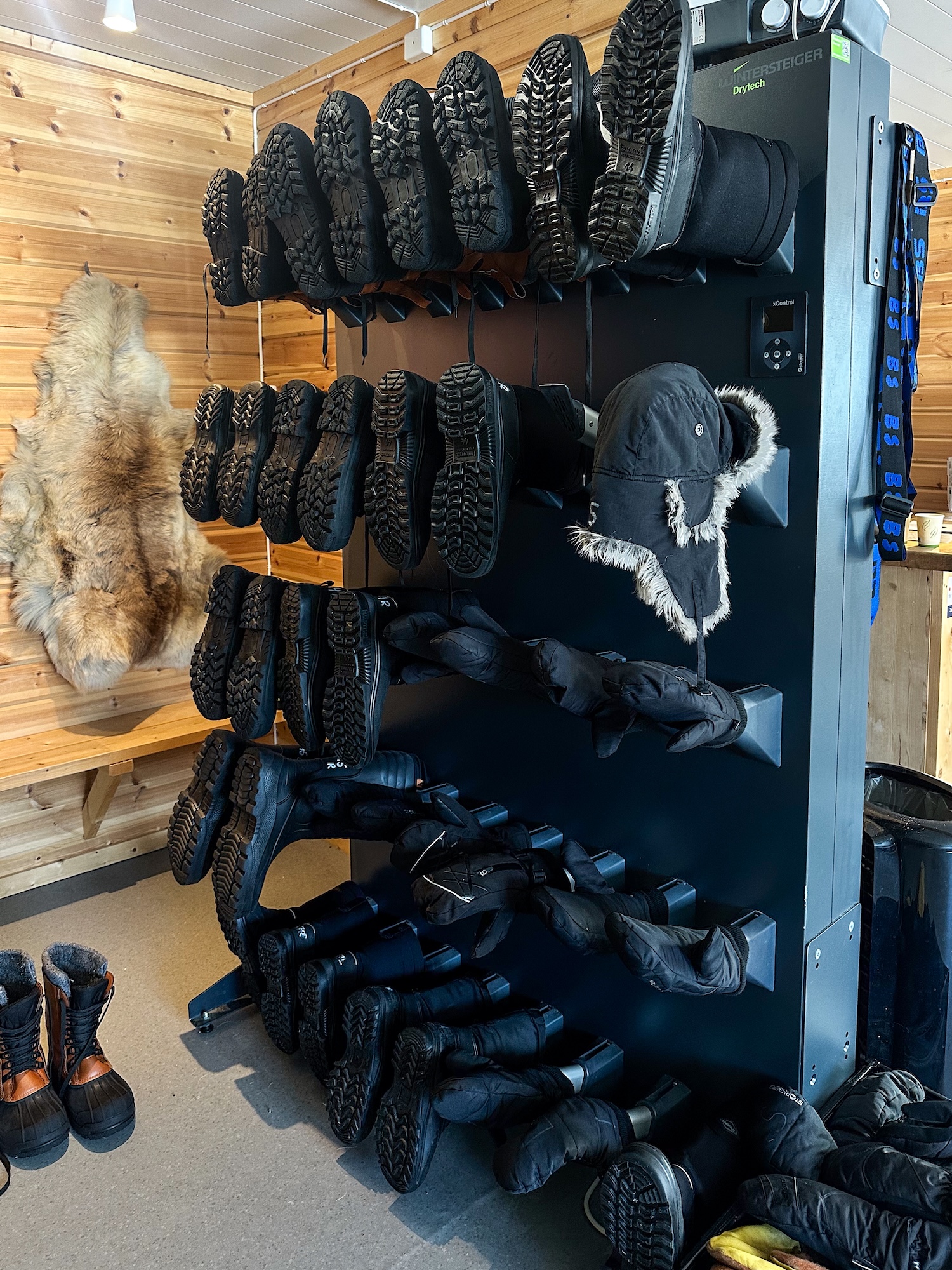 Boots you can borrow in the Tromsø Ice Domes dressing room