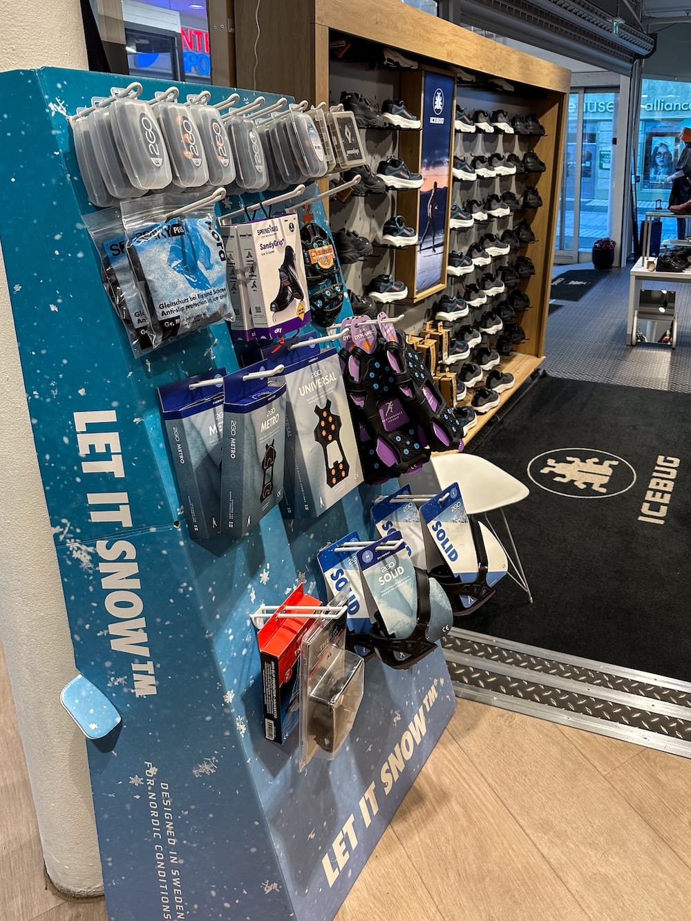 a display of ice spikes in a shop in tromsø